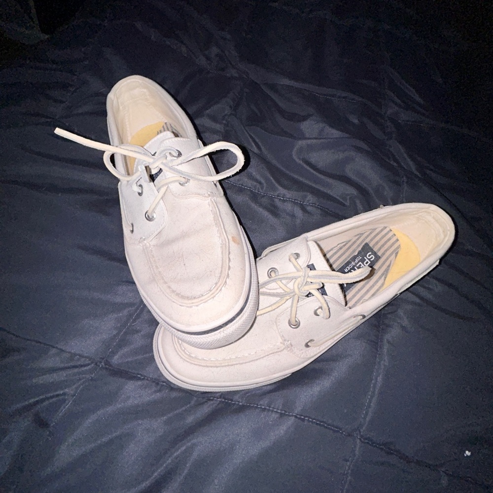 White sperry boat shoes